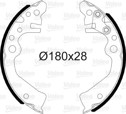 Valeo 564206 - Brake Shoe Set autospares.lv