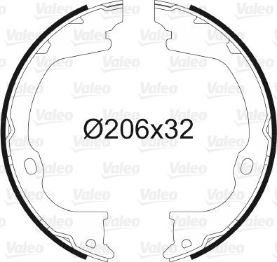 Valeo 564203 - Brake Shoe Set, parking brake autospares.lv