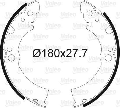 Valeo 562529 - Brake Shoe Set autospares.lv