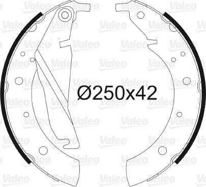 Valeo 562522 - Brake Shoe Set autospares.lv