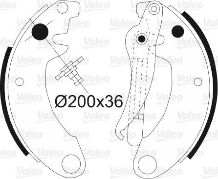 Valeo 562098 - Brake Shoe Set autospares.lv