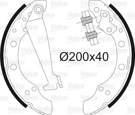 Valeo 562080 - Brake Shoe Set autospares.lv