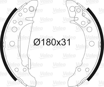 Valeo 562020 - Brake Shoe Set autospares.lv