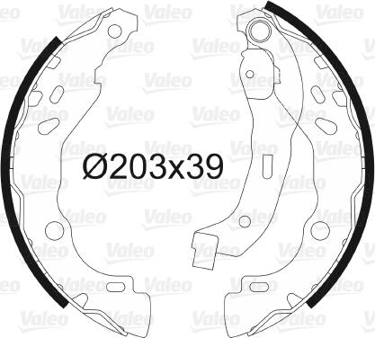 Valeo 562810 - Brake Shoe, Drum brakes autospares.lv