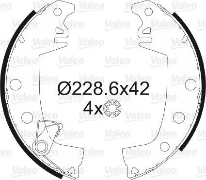 Valeo 562383 - Brake Shoe Set autospares.lv