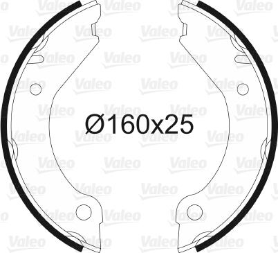 Valeo 562765 - Brake Shoe Set, parking brake autospares.lv