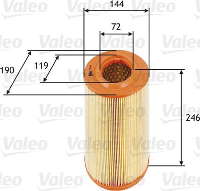 Valeo 585669 - Air Filter, engine autospares.lv