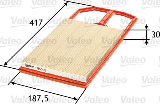 Valeo 585095 - Air Filter, engine autospares.lv