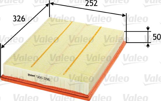 Valeo 585096 - Air Filter, engine autospares.lv