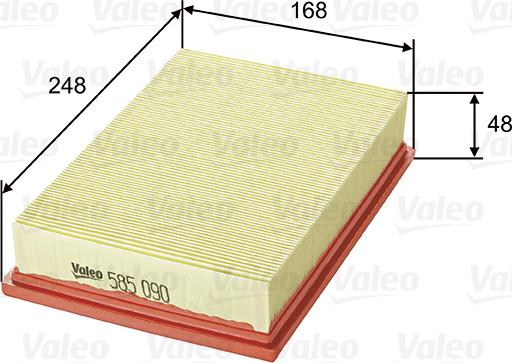 Valeo 585090 - Air Filter, engine autospares.lv