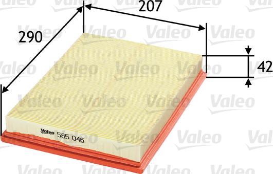 Valeo 585046 - Air Filter, engine autospares.lv