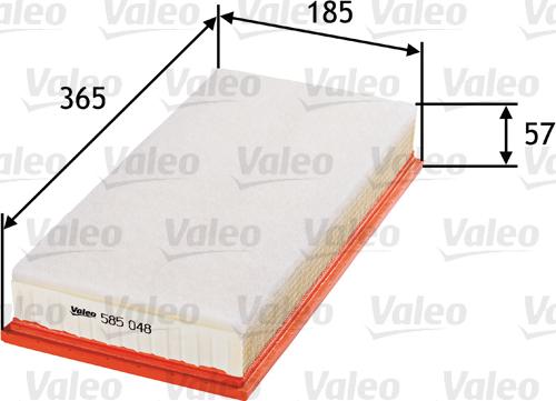 Valeo 585048 - Air Filter, engine autospares.lv