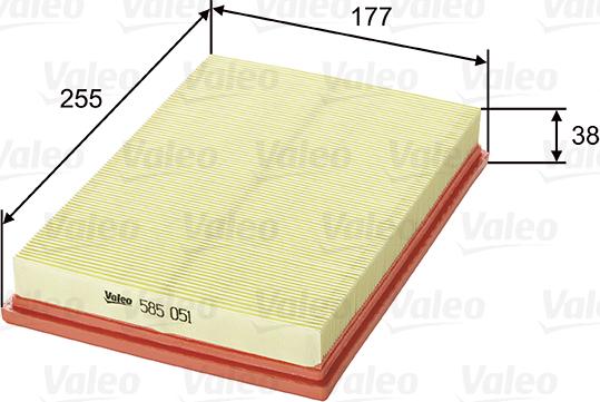 Valeo 585051 - Air Filter, engine autospares.lv