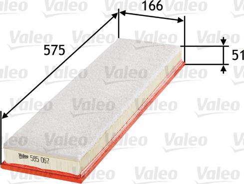 Valeo 585067 - Air Filter, engine autospares.lv