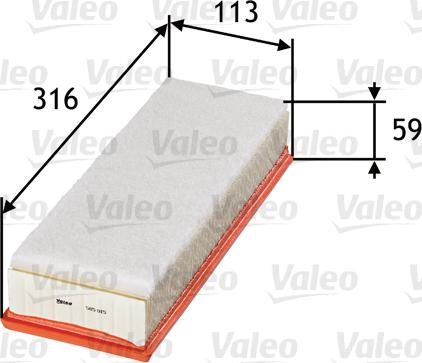 Valeo 585015 - Air Filter, engine autospares.lv