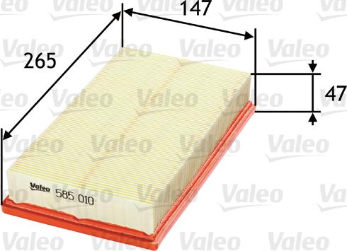 Valeo 585010 - Air Filter, engine autospares.lv