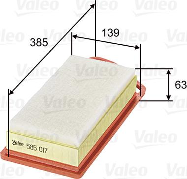 Valeo 585017 - Air Filter, engine autospares.lv