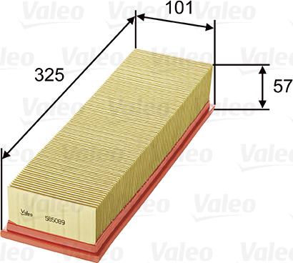 Valeo 585089 - Air Filter, engine autospares.lv