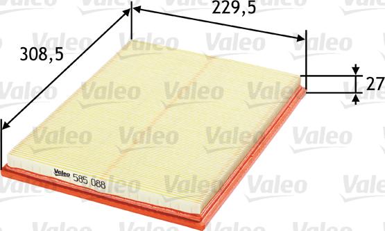 Valeo 585088 - Air Filter, engine autospares.lv