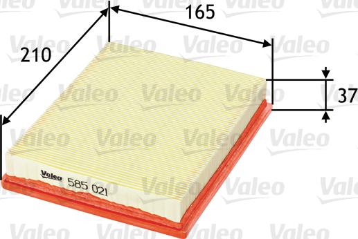 Valeo 585021 - Air Filter, engine autospares.lv