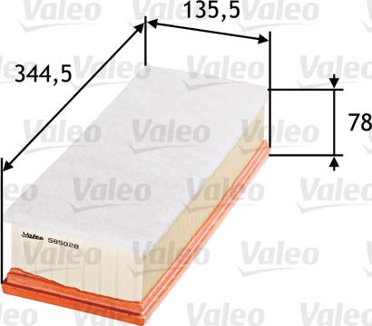 Valeo 585028 - Air Filter, engine autospares.lv