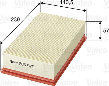 Valeo 585079 - Air Filter, engine autospares.lv