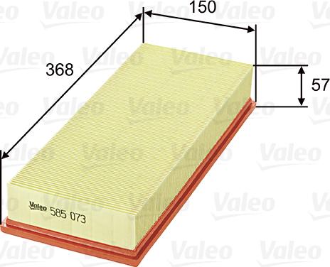 Valeo 585073 - Air Filter, engine autospares.lv