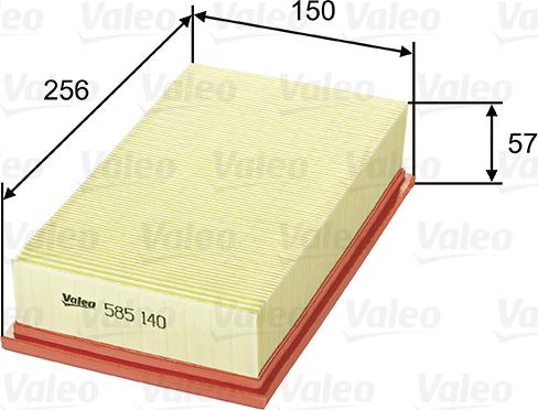 Valeo 585140 - Air Filter, engine autospares.lv