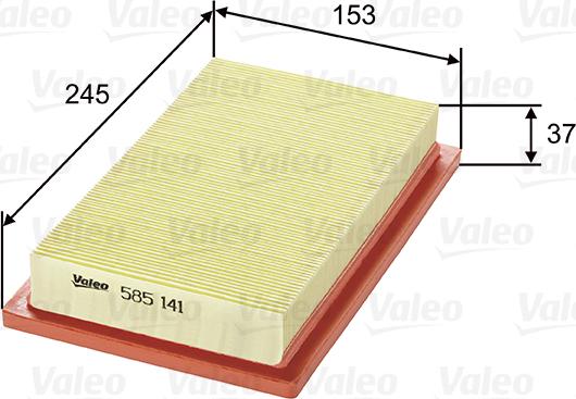Valeo 585141 - Air Filter, engine autospares.lv