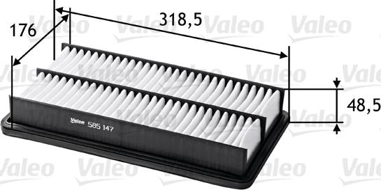 Valeo 585147 - Air Filter, engine autospares.lv