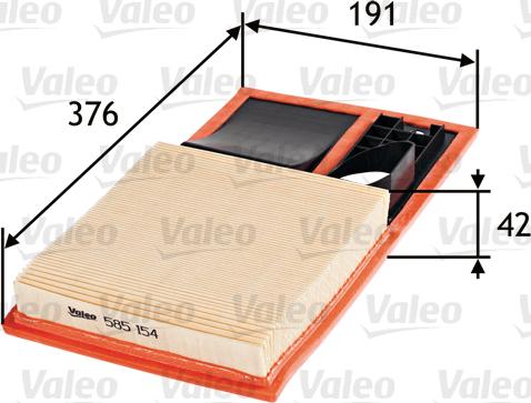 Valeo 585154 - Air Filter, engine autospares.lv