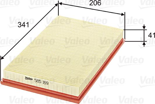 Valeo 585169 - Air Filter, engine autospares.lv