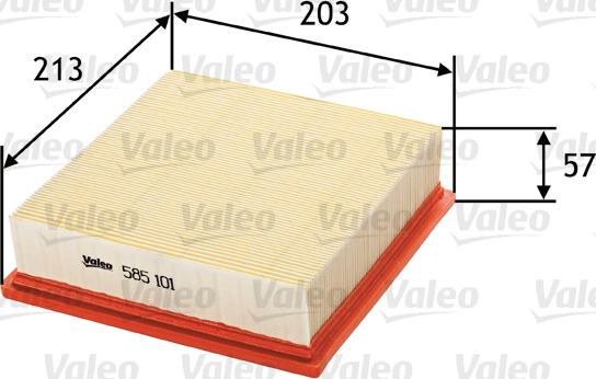 Valeo 585101 - Air Filter, engine autospares.lv