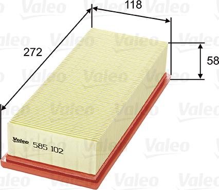 Valeo 585102 - Air Filter, engine autospares.lv