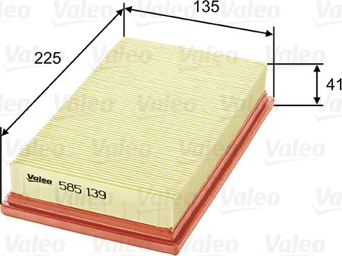 Valeo 585139 - Air Filter, engine autospares.lv