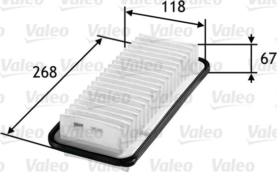 Valeo 585125 - Air Filter, engine autospares.lv