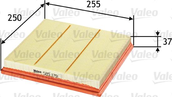 Valeo 585179 - Air Filter, engine autospares.lv