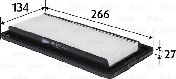 Valeo 585173 - Air Filter, engine autospares.lv