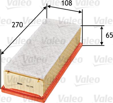 Valeo 585349 - Air Filter, engine autospares.lv