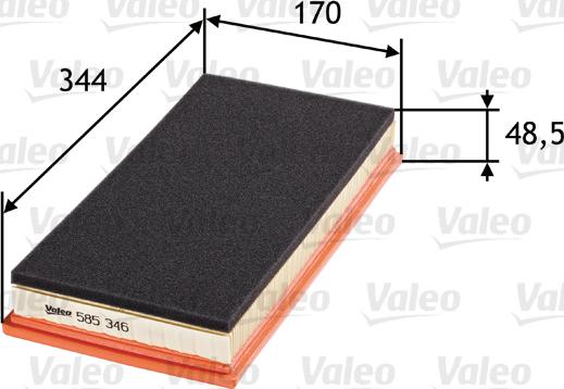 Valeo 585346 - Air Filter, engine autospares.lv