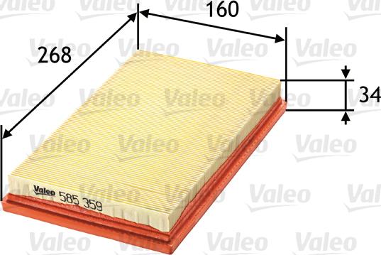 Valeo 585359 - Air Filter, engine autospares.lv