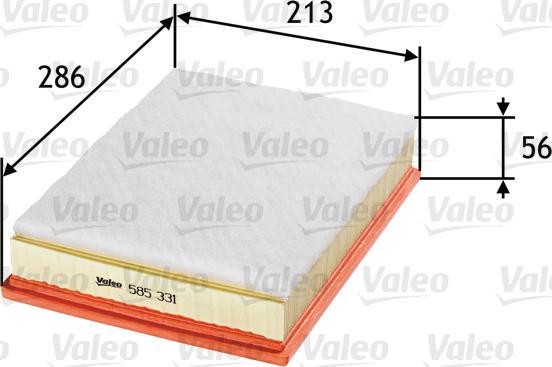 Valeo 585331 - Air Filter, engine autospares.lv