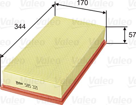 Valeo 585321 - Air Filter, engine autospares.lv