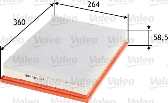 Valeo 585377 - Air Filter, engine autospares.lv