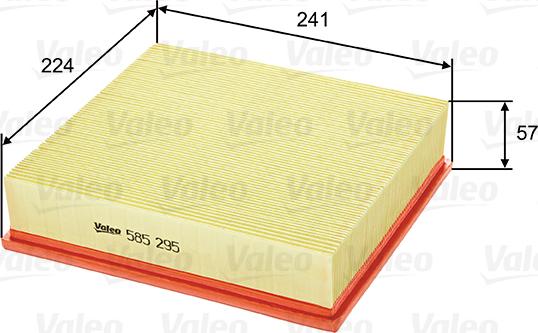 Valeo 585295 - Air Filter, engine autospares.lv