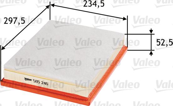 Valeo 585246 - Air Filter, engine autospares.lv