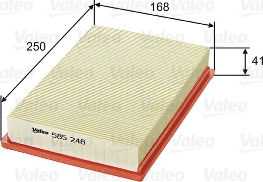 Valeo 585248 - Air Filter, engine autospares.lv