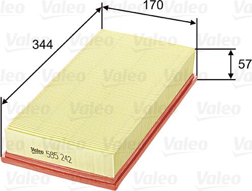 Valeo 585242 - Air Filter, engine autospares.lv