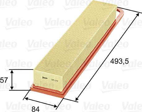 Valeo 585247 - Air Filter, engine autospares.lv