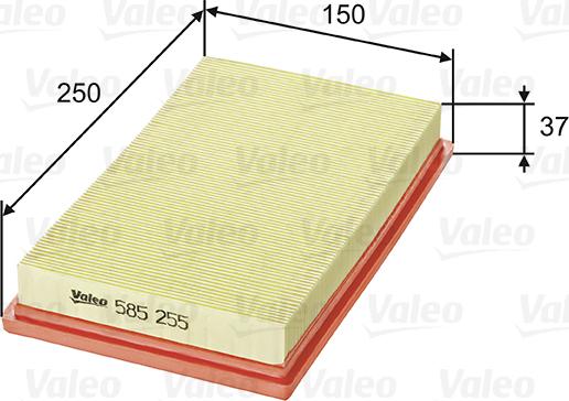 Valeo 585255 - Air Filter, engine autospares.lv